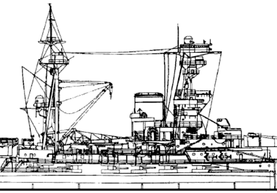 Боевой корабль HMS Royal Oak 1937 [Battleship] - чертежи, габариты, рисунки